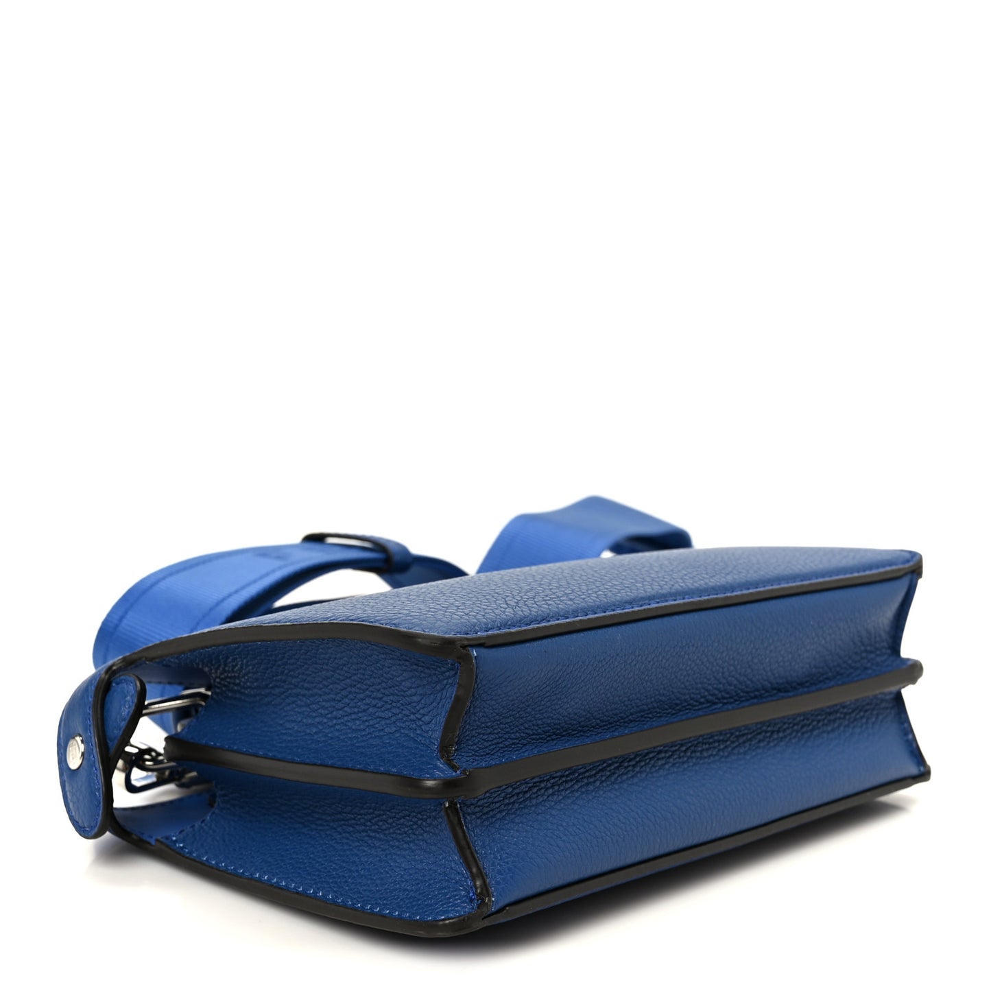 Cuoio Romano Vitello Cover Bi-Color Peekaboo I See U X Cross Satchel Bleu Royal Acciaio