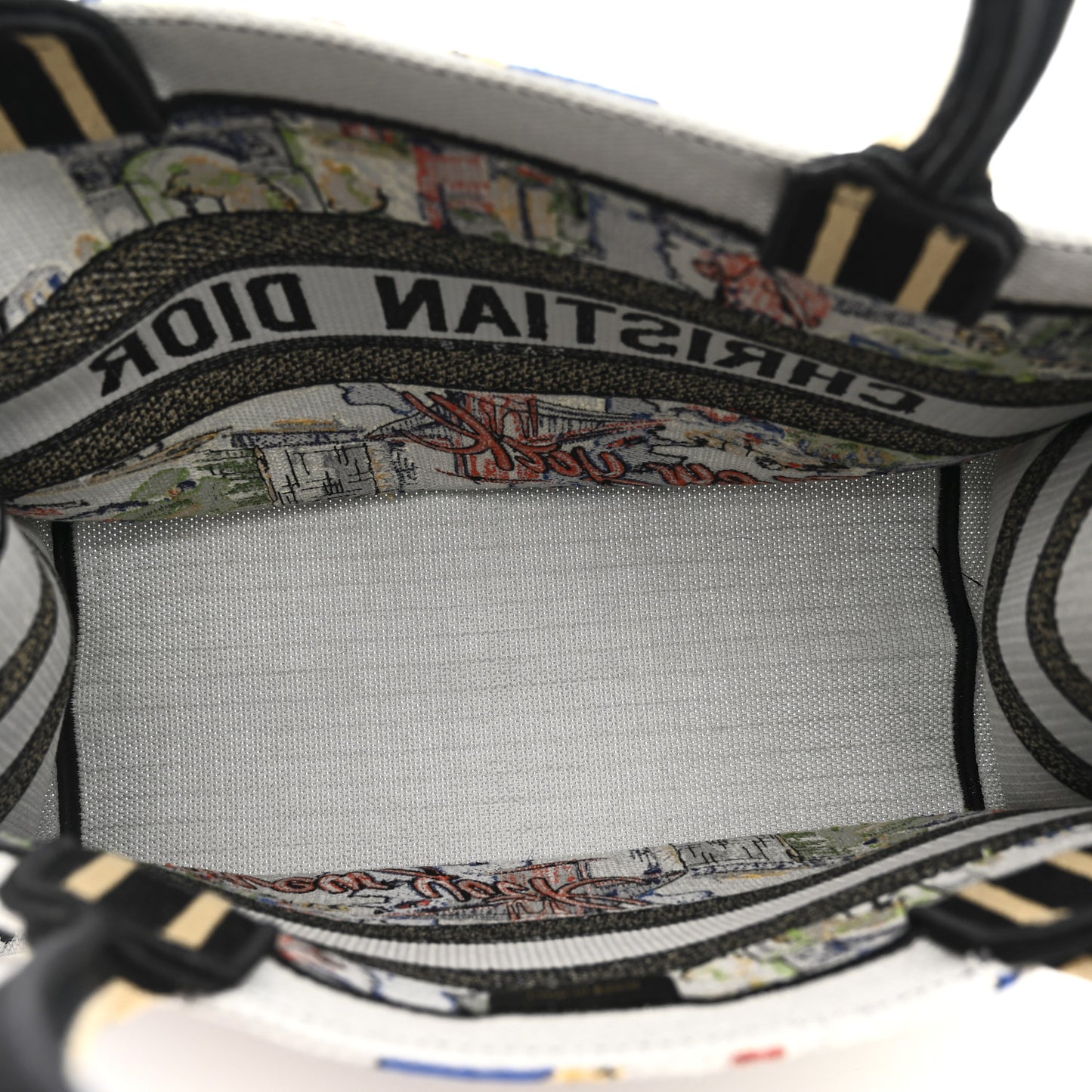 Canvas Embroidered Medium New York Book Tote Multicolor