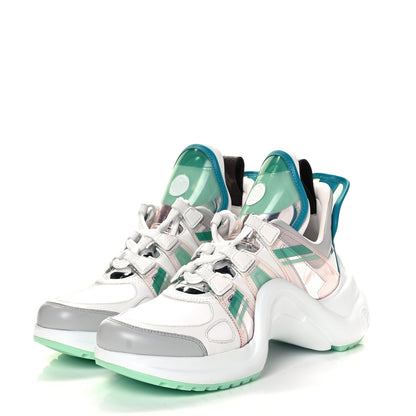 Louis Vuitton Calfskin Nylon LV Pop Archlight Sneaker 37.5 Metallic Rose Clair Pink 3 of 8
