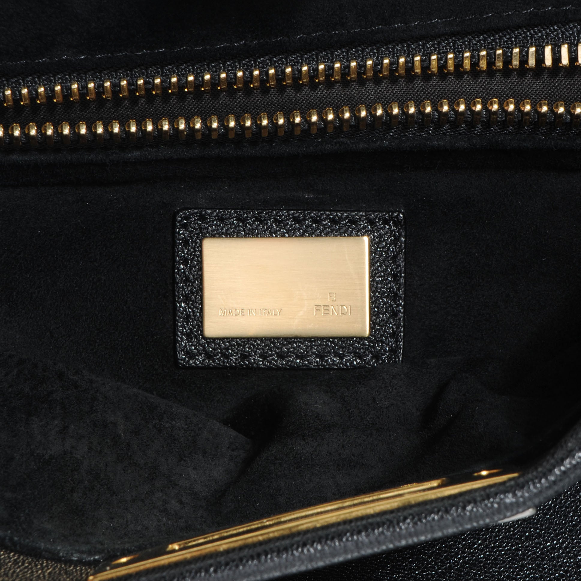Fendi Goatskin Medium Peekaboo Iconic Satchel Black 6 of 9