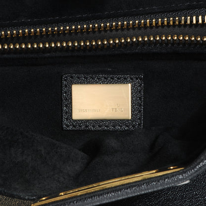 Fendi Goatskin Medium Peekaboo Iconic Satchel Black 6 of 9
