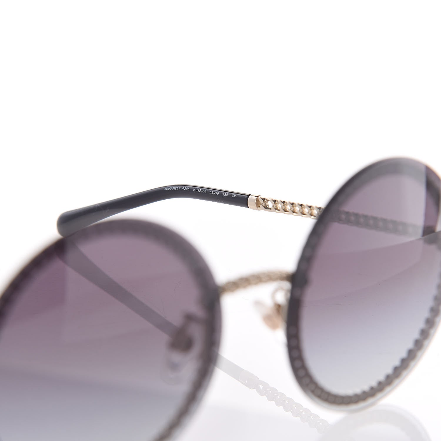Chanel Round Chain Sunglasses 4245 Gold 5 of 7