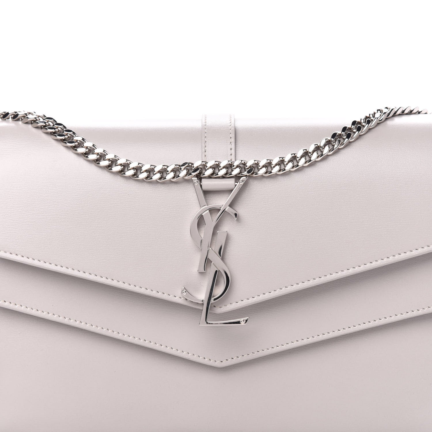 Saint Laurent Smooth Calfskin Sulpice Monogram Chain Wallet Light Natural 9 of 10