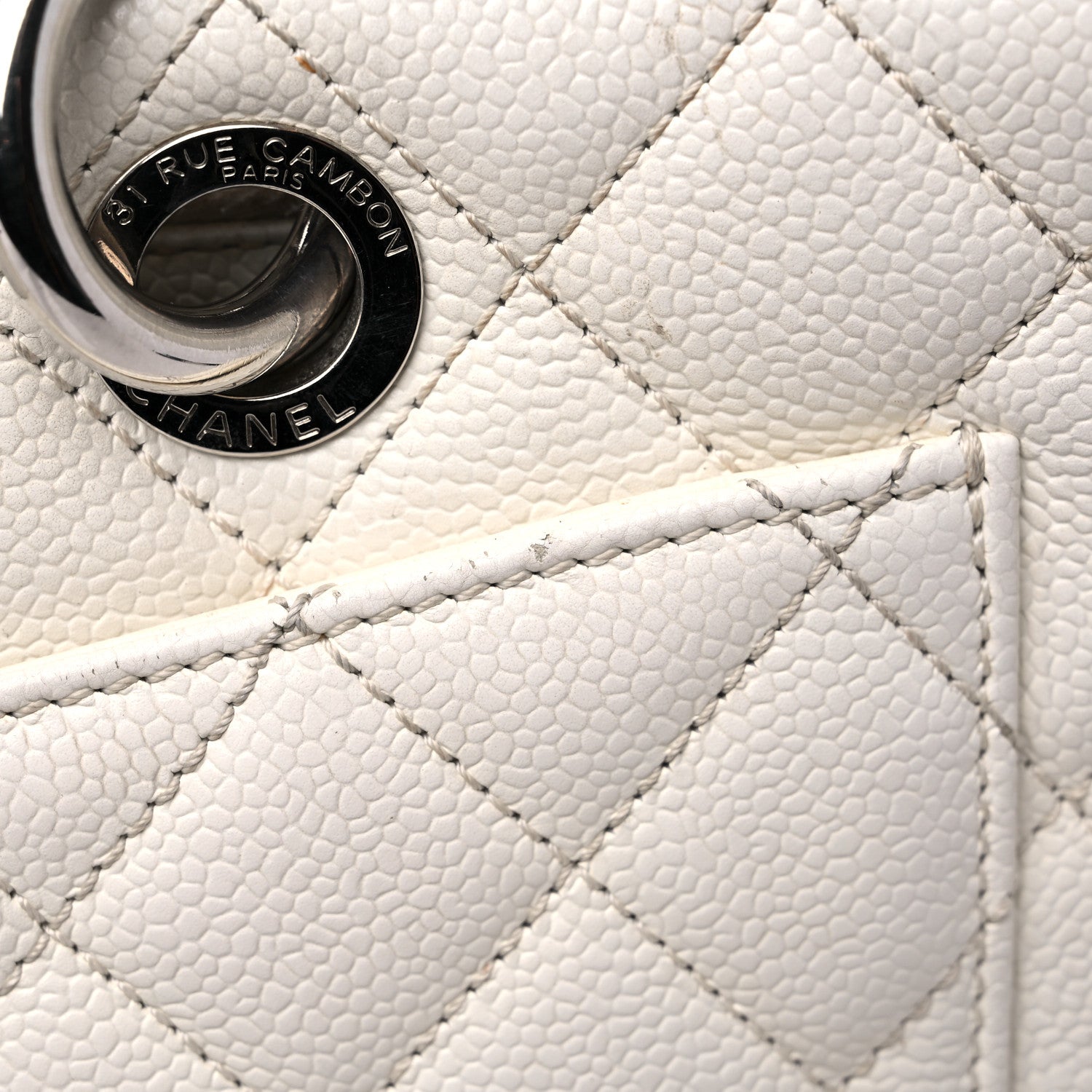Chanel Caviar Quilted Grand Shopping Tote GST White 23 of 27