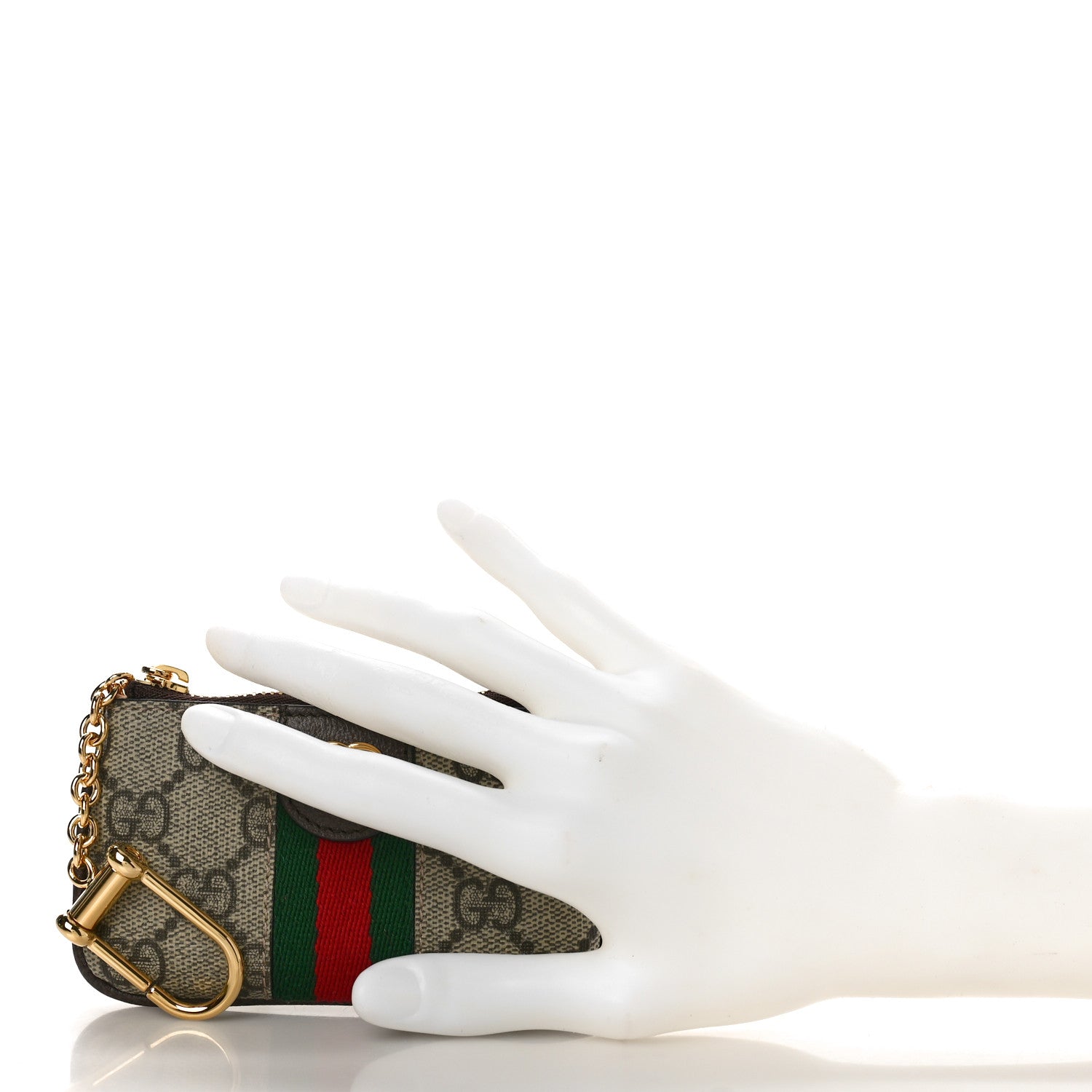Gucci GG Supreme Monogram Web Ophidia Key Case Beige New Acero 2 of 9
