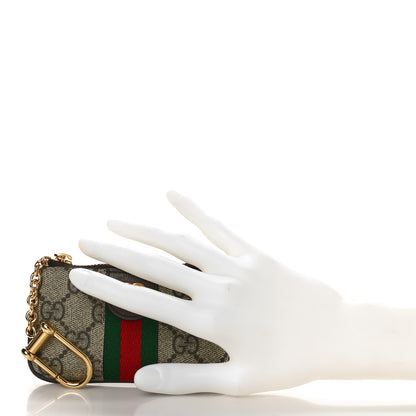 Gucci GG Supreme Monogram Web Ophidia Key Case Beige New Acero 2 of 9