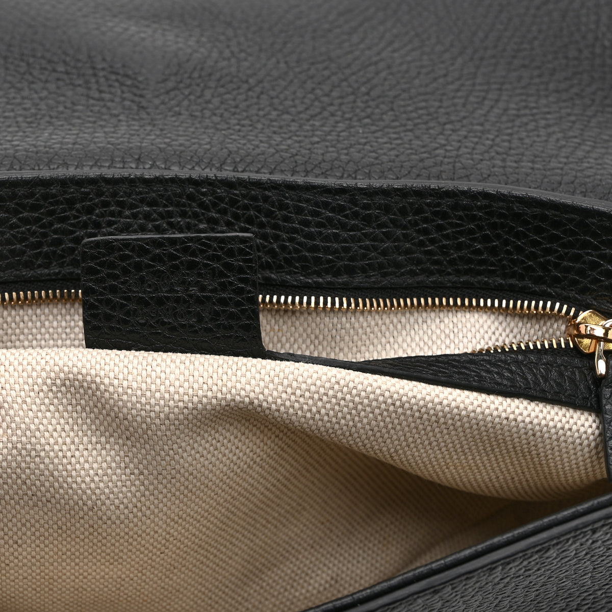 Pebbled Calfskin Medium Soho Flap Crossbody Black