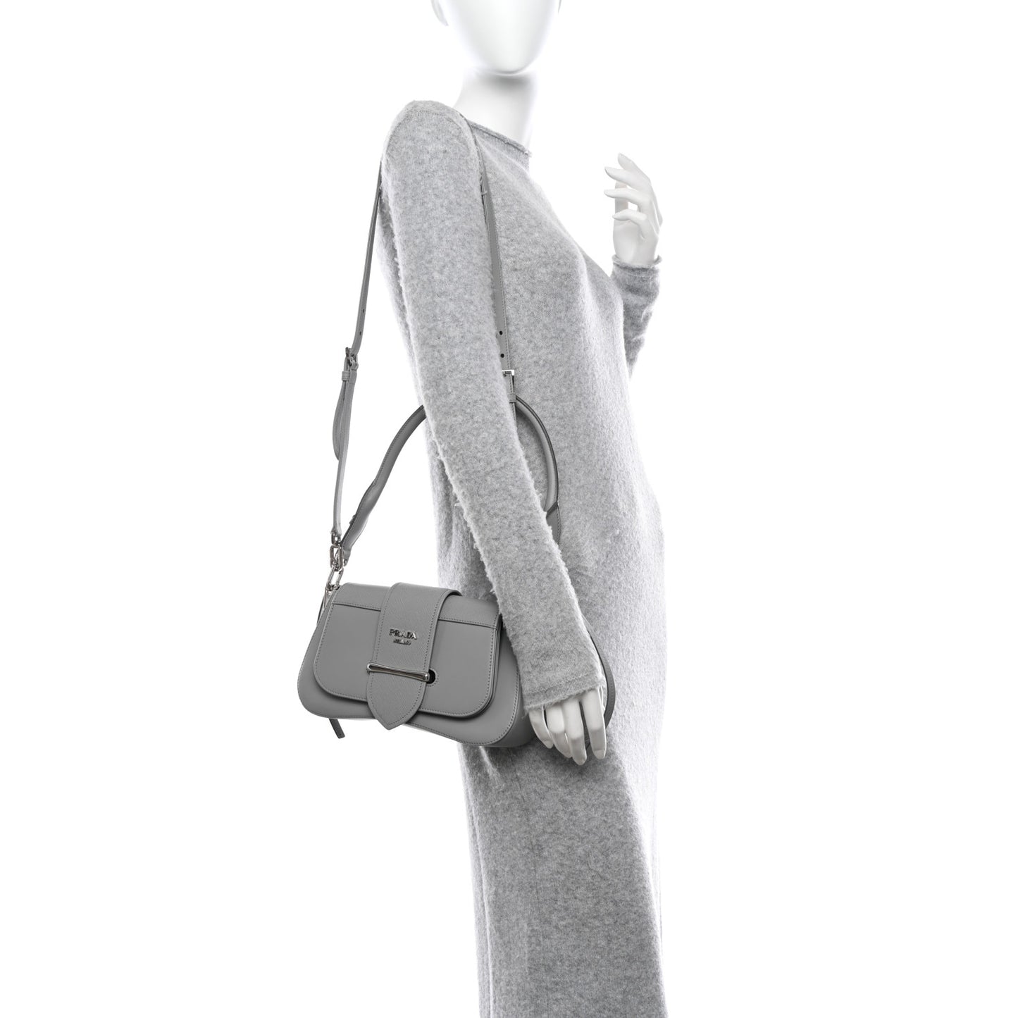 City Calfskin Saffiano Mini Sidonie Shoulder Bag Marmo