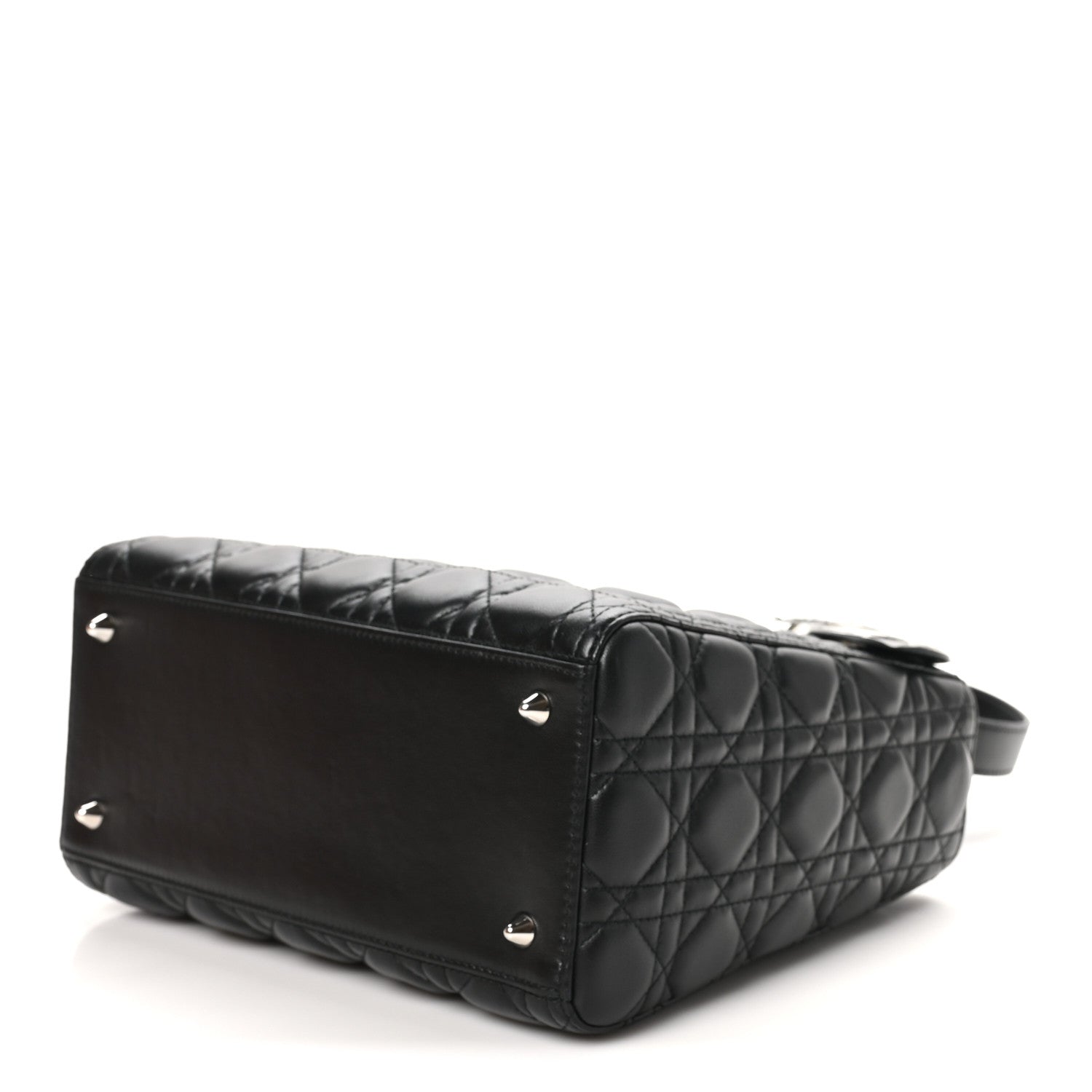 Christian Dior Lambskin Cannage Medium Lady Dior Black 10 of 10