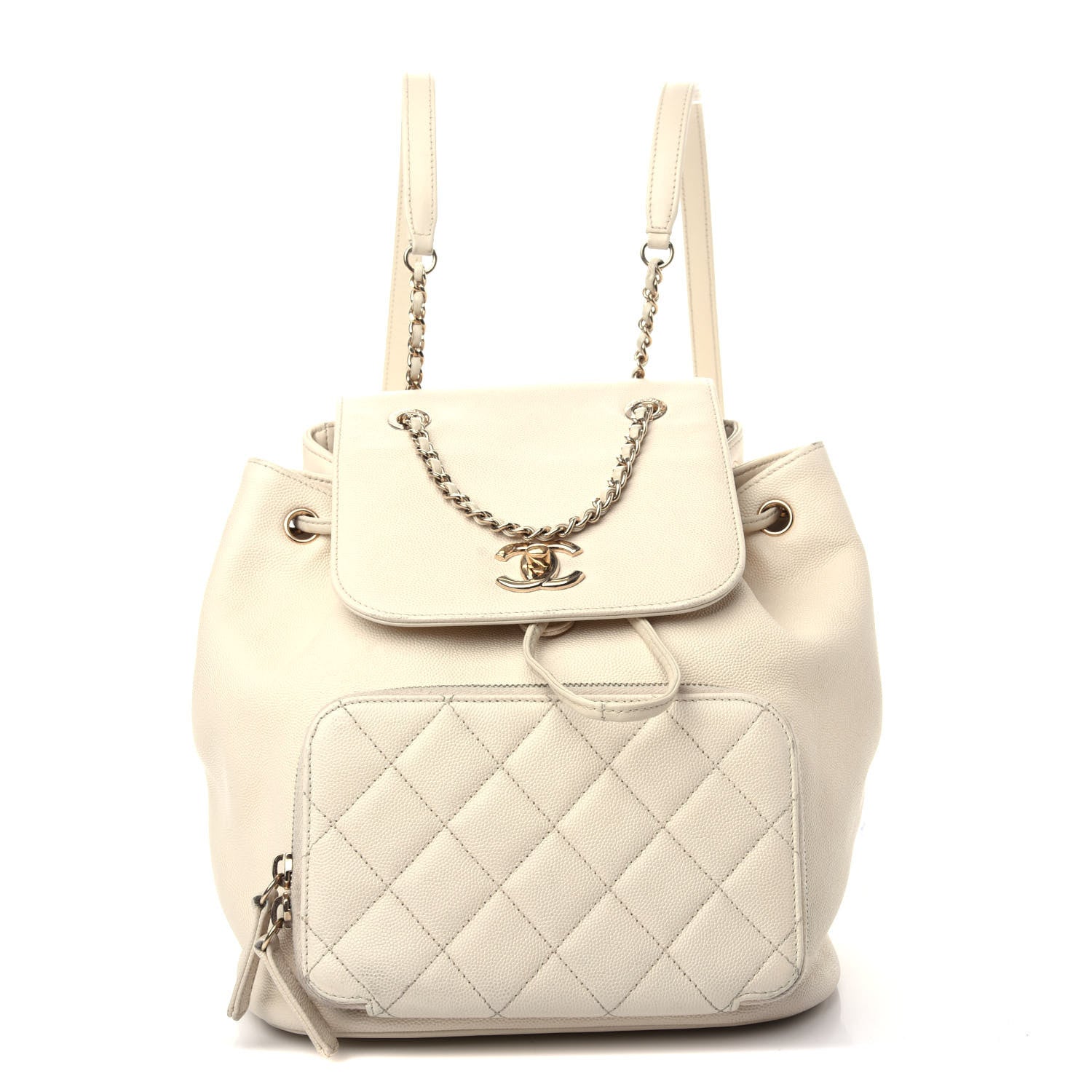 Chanel Caviar Quilted Business Affinity Backpack White 1 of 10