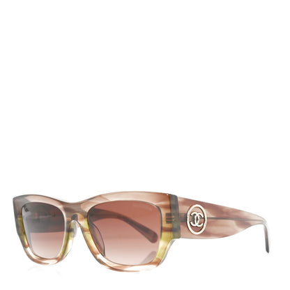 Chanel Acetate Rectangle Sunglasses 5507-A Brown Orange 1 of 7