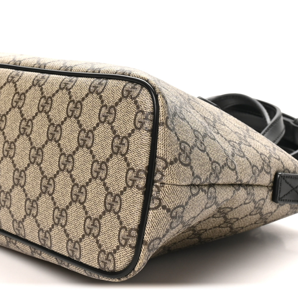 GG Supreme Monogram Small Zippered Tote Dark Brown