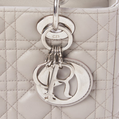 Christian Dior Lambskin Cannage Medium Lady Dior Grey 7 of 8