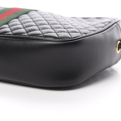 Gucci Calfskin Web Trapuntata Small GG Shoulder Bag Black 10 of 11