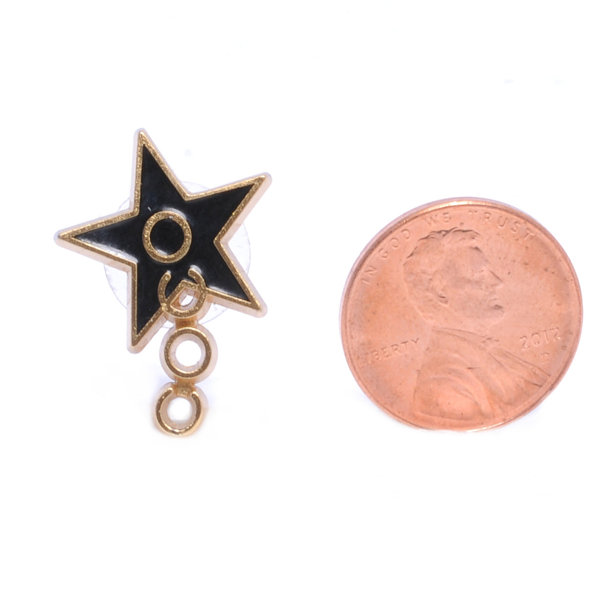 Chanel COCO Star Earrings Black and Gold 2 of 6