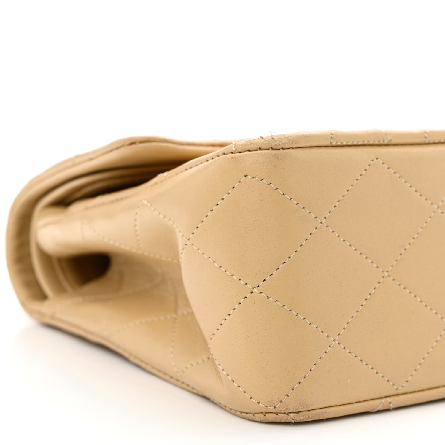 Chanel Lambskin Quilted Medium Double Flap Beige 10 of 18