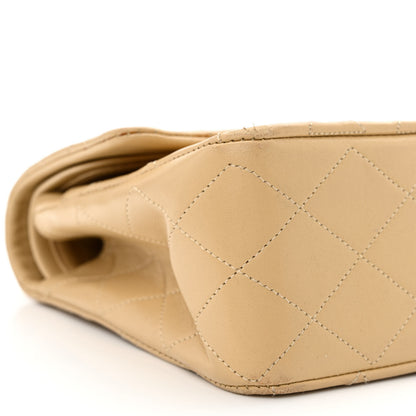 Chanel Lambskin Quilted Medium Double Flap Beige 10 of 18