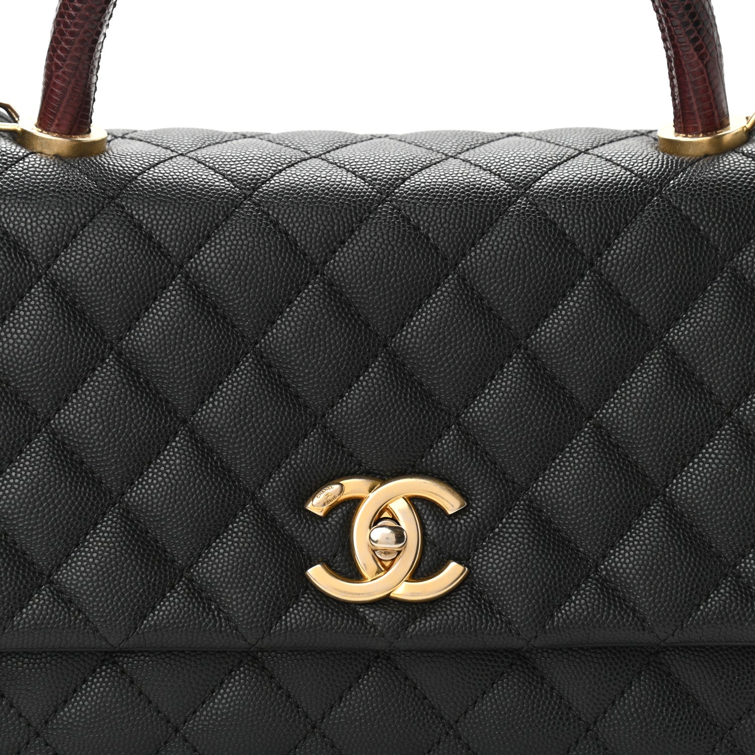 Chanel Caviar Lizard Quilted Small Coco Handle Flap Black 8 of 10