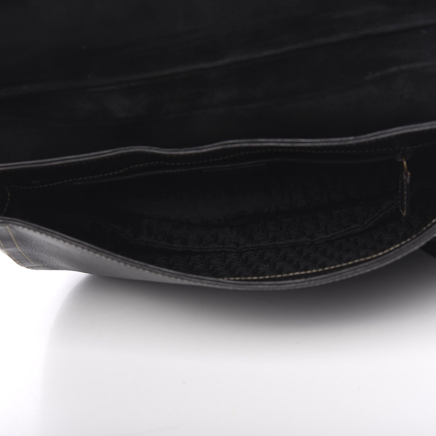 Christian Dior Grained Calfskin Double Saddle Bag Black 4 of 11