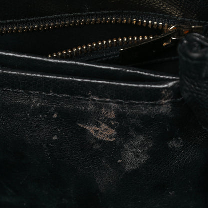 Salvatore Ferragamo Hammered Calfskin Vara Bow Chain Tote Black 13 of 23