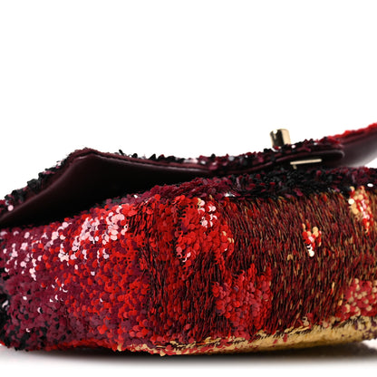 Chanel Shaded Sequins Mini Flap Black Burgundy Red Yellow 9 of 11