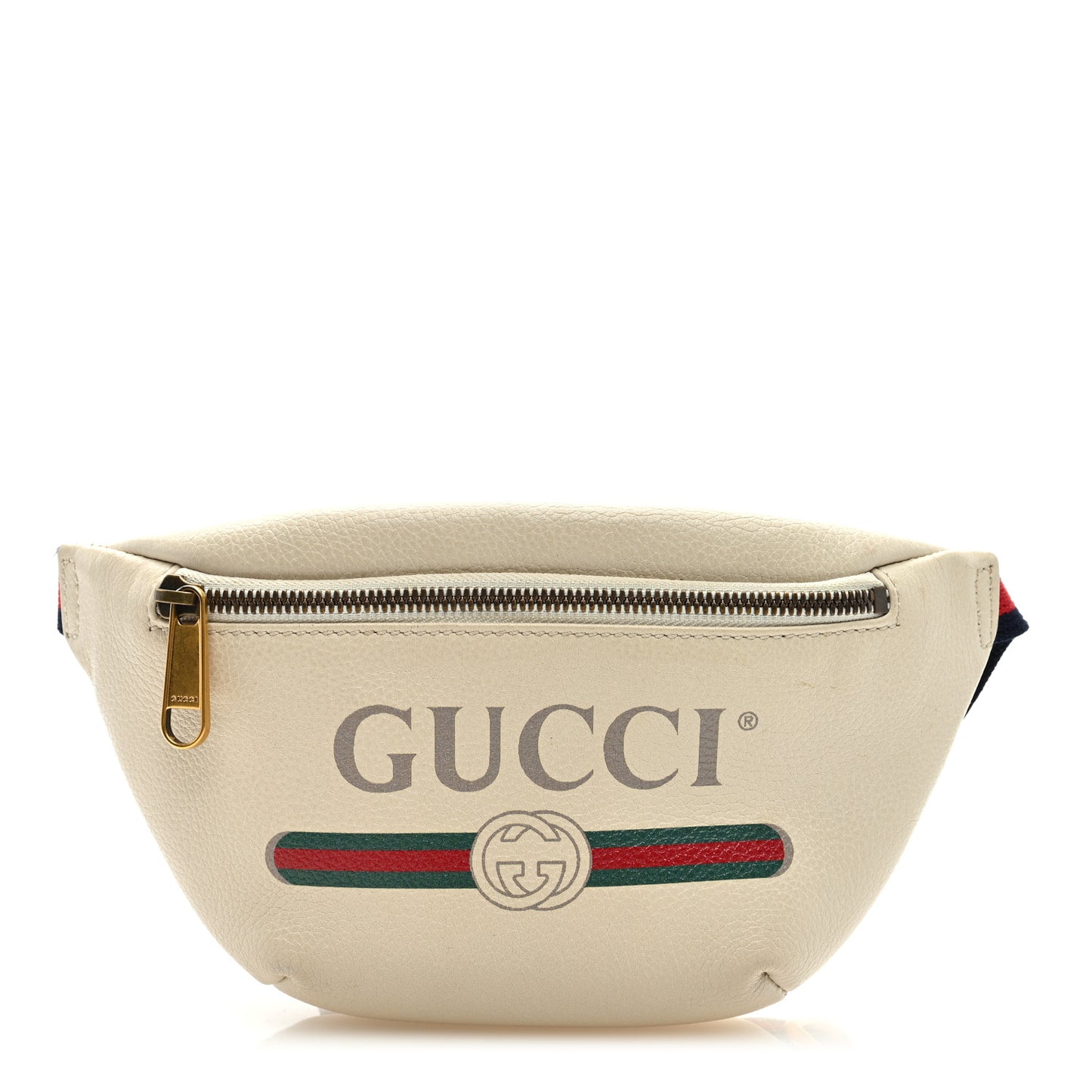 Grained Calfskin Small Logo Belt Bag White