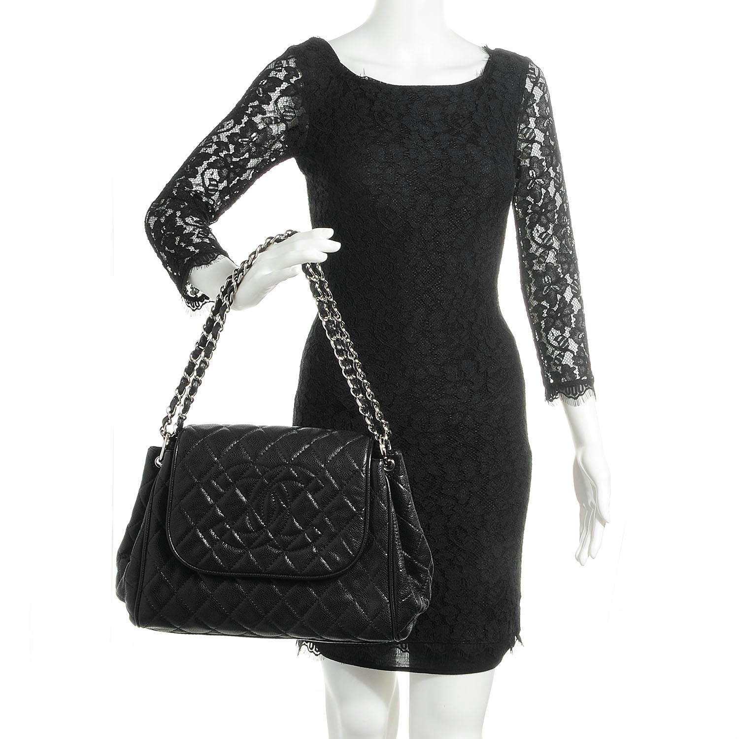 Chanel Caviar Quilted Timeless Accordion Flap Black 2 of 7
