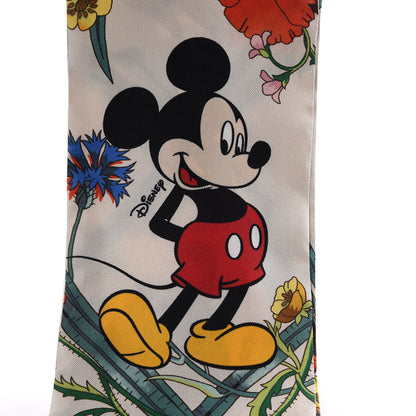 Gucci X DISNEY Silk Twill Mickey Lac Neck Bow Scarf Ivory Blue 5 of 5