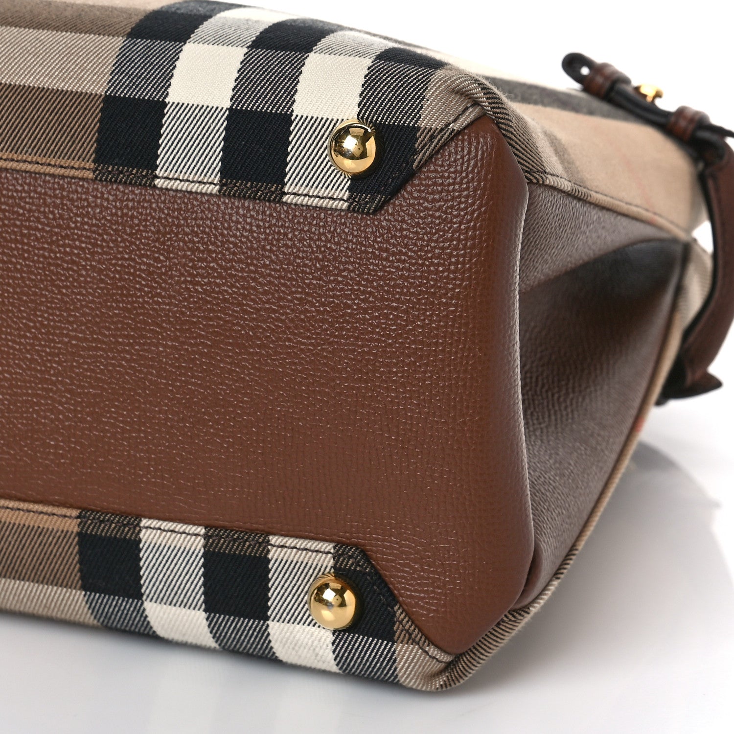 Burberry House Check Grainy Calfskin Medium Banner Tote Brown 7 of 7