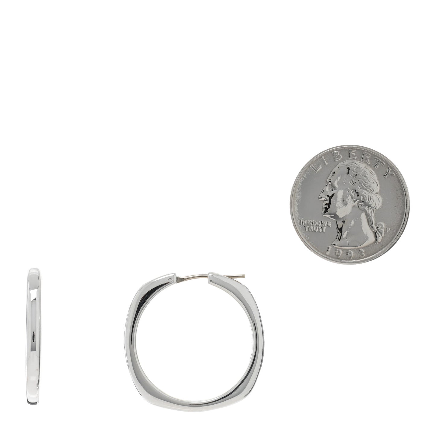 Sterling Silver Square Cushion Hoop Earrings