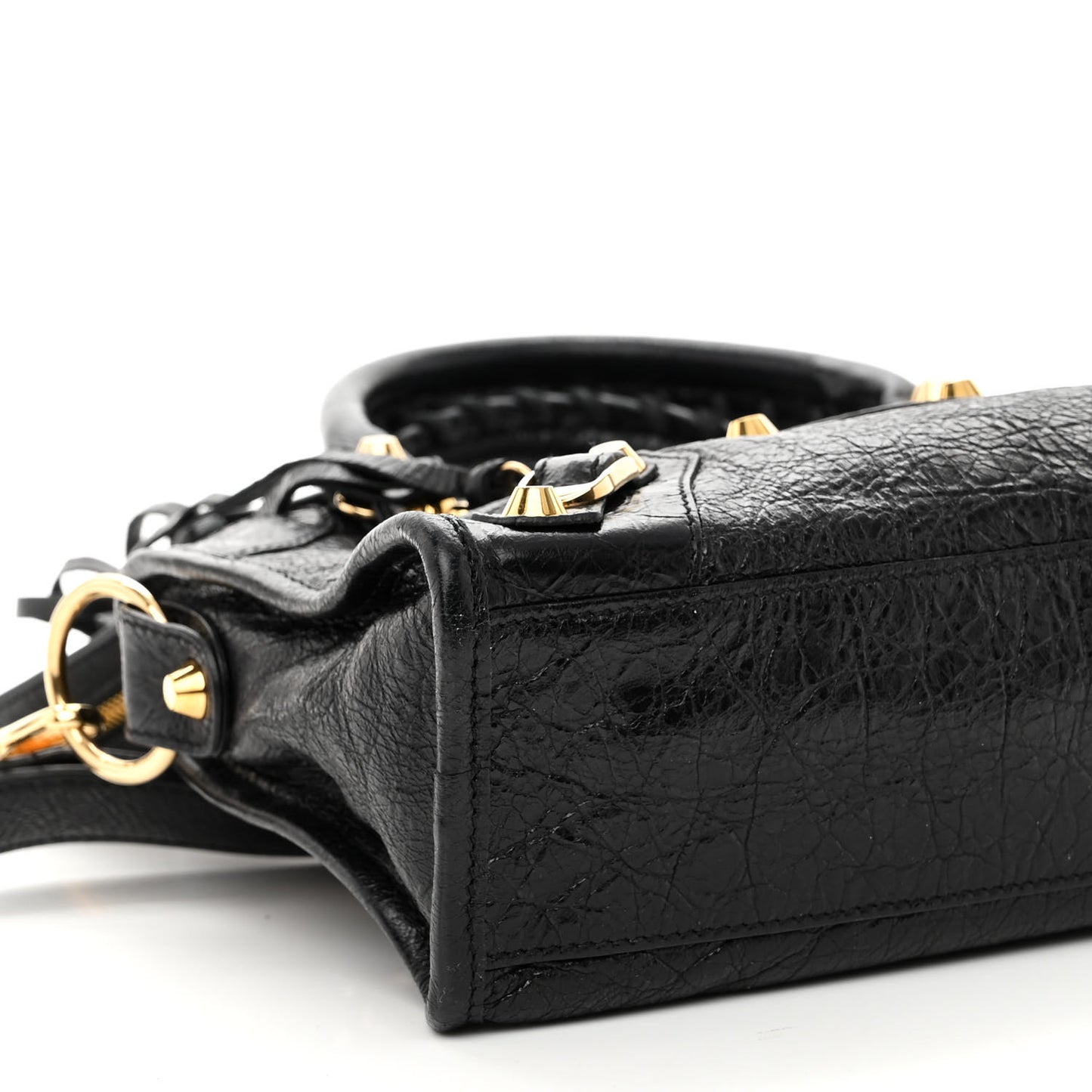 Agneau Classic Gold Hardware Mini City Black