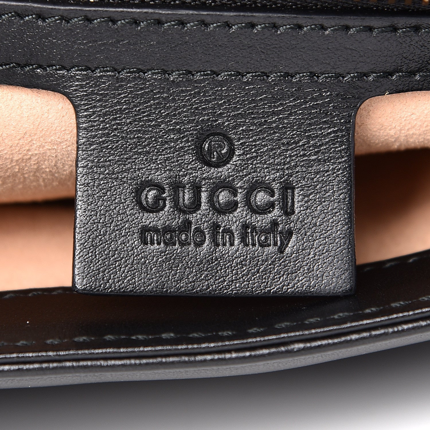 Gucci Calfskin Matelasse Small GG Marmont Shoulder Bag Black 6 of 13