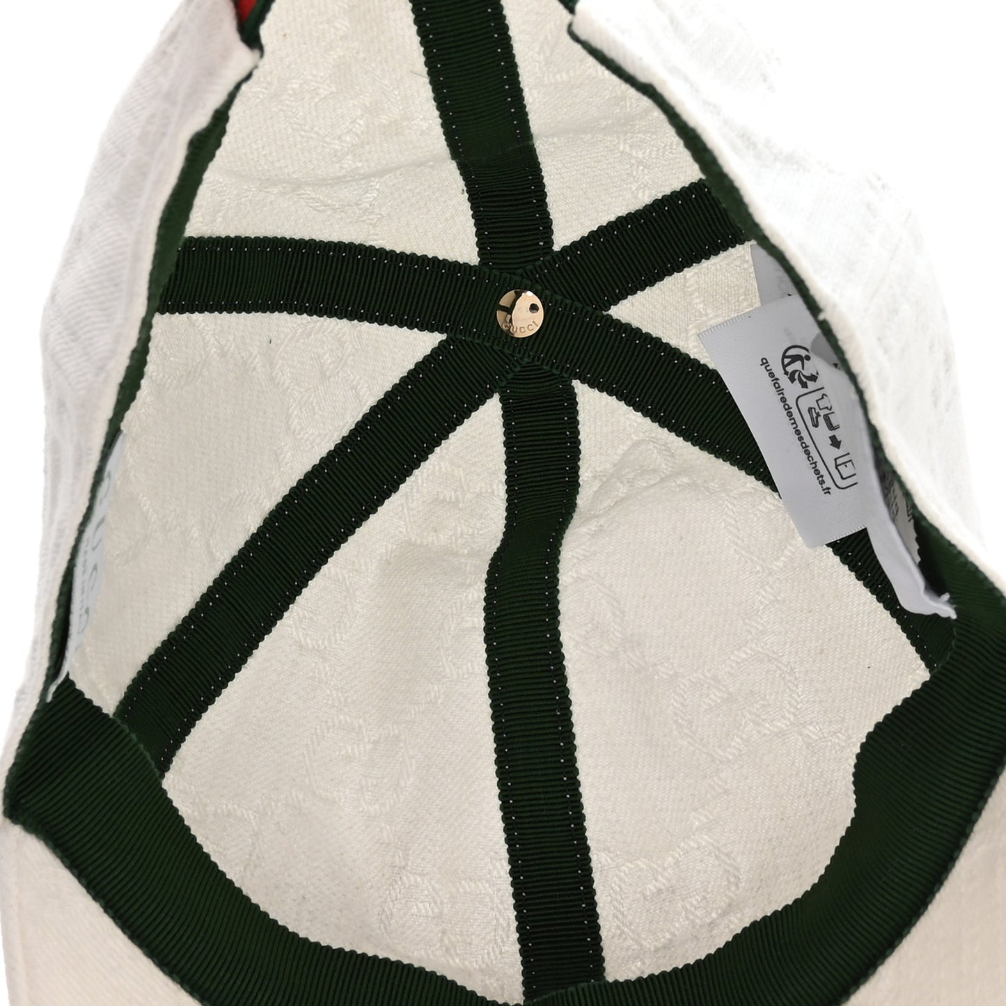 Cotton Monogram Web Baseball Hat L White