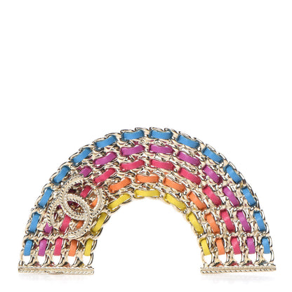 Chanel Lambskin Chain Rainbow CC Brooch Gold Multicolor 1 of 5