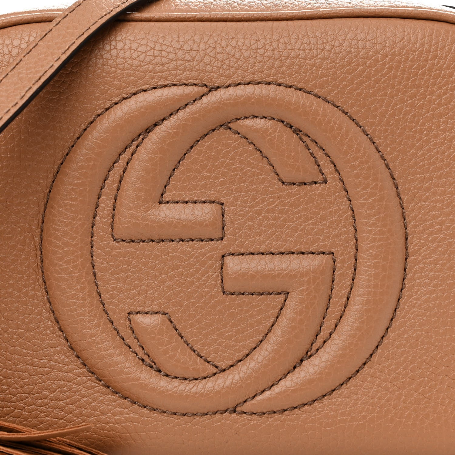 Gucci Pebbled Calfskin Small Soho Disco Bag Camelia 8 of 11