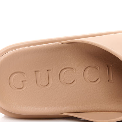 Gucci Soft Rubber Womens Interlocking G Platform 42mm Slide Sandals 40 Vintage Camel 7 of 11