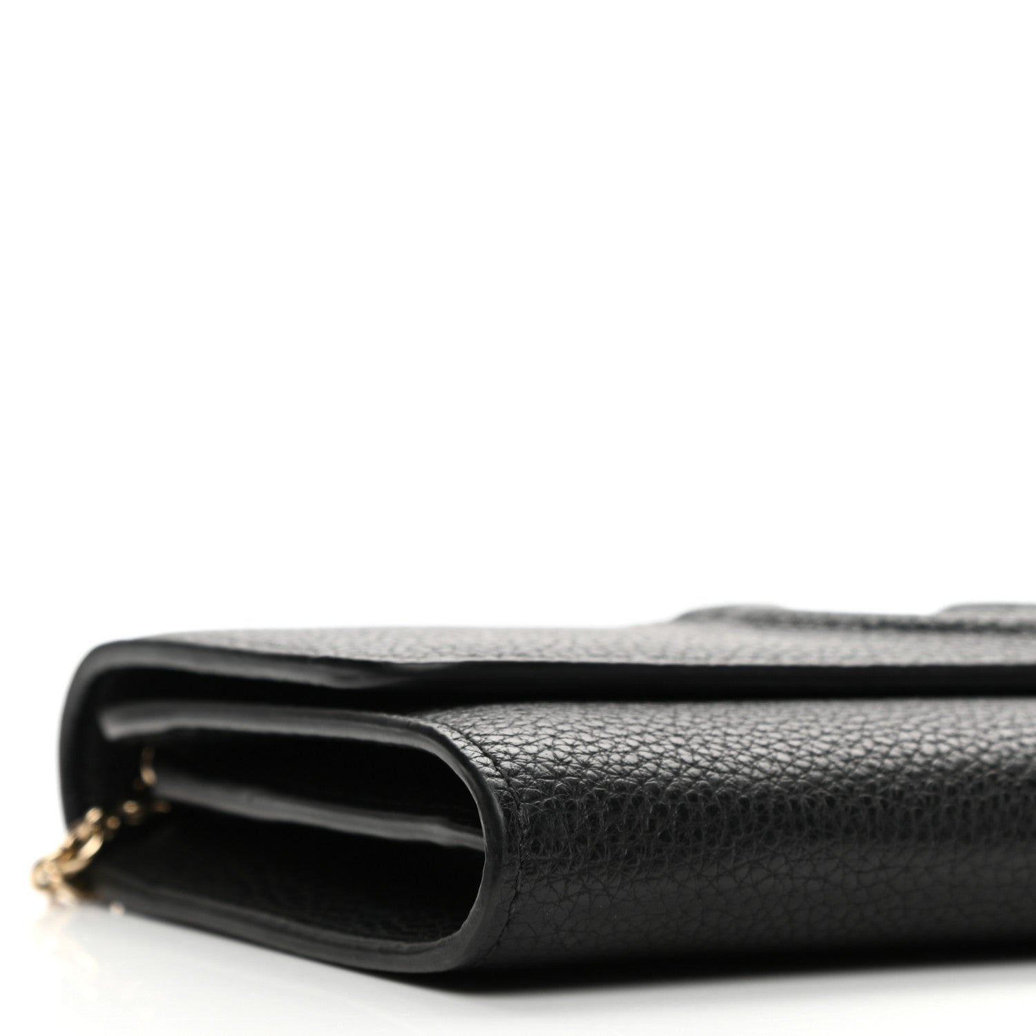Salvatore Ferragamo Calfskin City Wallet On Chain Black 9 of 11