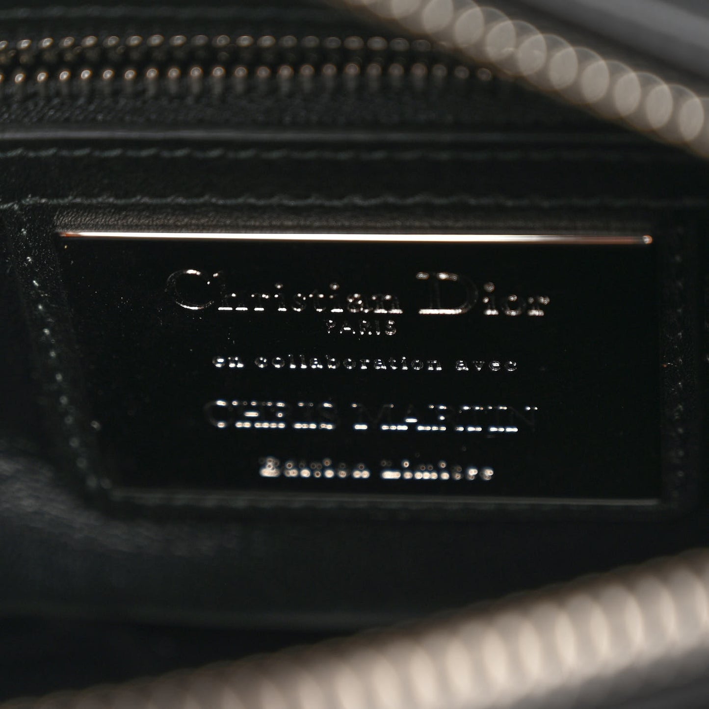 X CHRIS MARTIN Velvet Printed Medium Lady Dior Art Black Multicolor