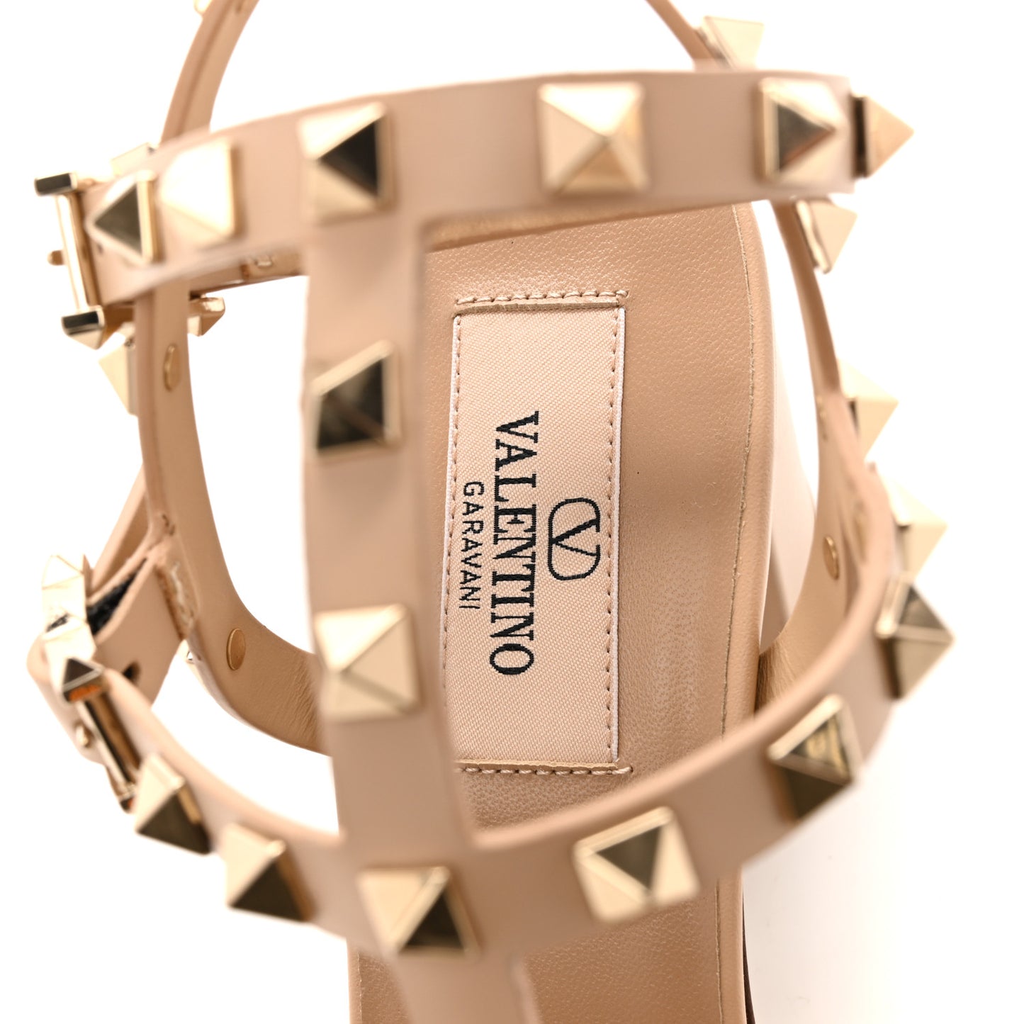 Calfskin Rockstud 60mm City Sandals 38 Sabbia