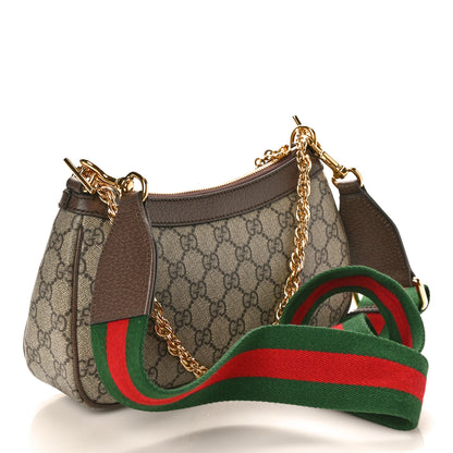 Gucci GG Supreme Monogram Textured Dollar Calfskin Web Small Ophidia GG Handbag Beige Ebony New Acero 3 of 10
