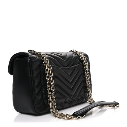 Gucci Lambskin Matelasse Medium GG Marmont Shoulder Bag Black 2 of 10