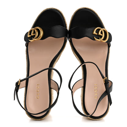 Gucci Galassia Aitana Espadrille 10/95mm Wedge Sandals 39.5 Black 2 of 12
