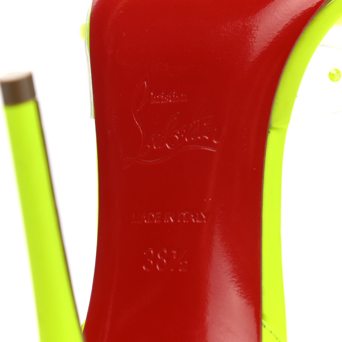 PVC Fluo Mat Spikaqueen 100 Pumps 38.5 Version Yellow Fluo
