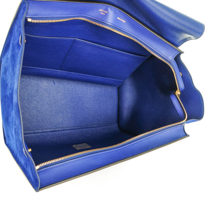 Celine Drummed Calfskin Suede Medium Trapeze Indigo 6 of 8