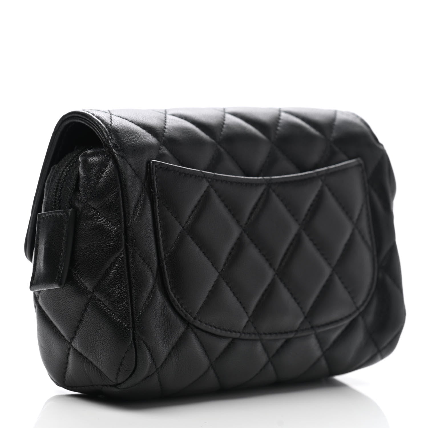 Chanel Lambskin Quilted Flap Cosmetic Case Black 3 of 9