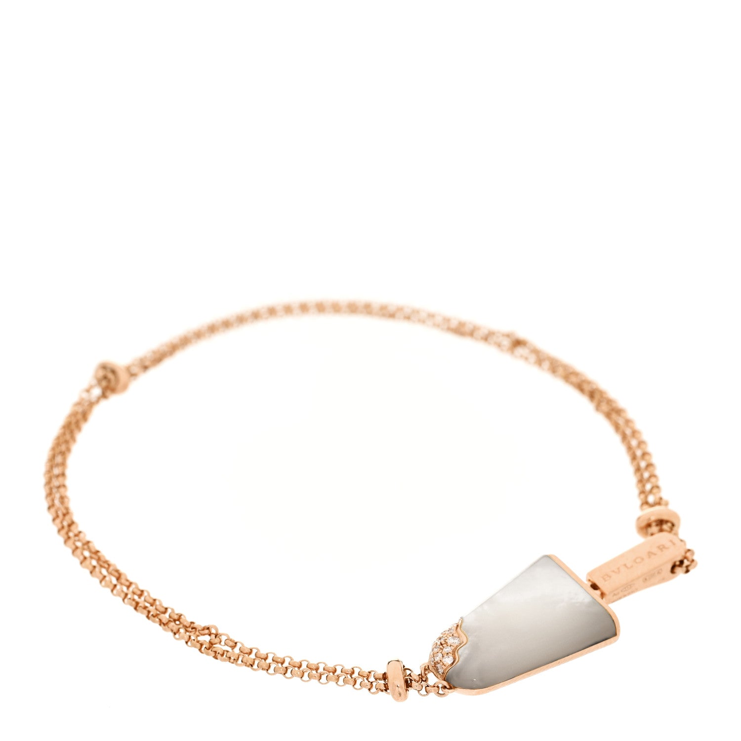 Bulgari 18K Rose Gold Mother of Pearl Diamond Gelati Bracelet SM 1 of 6