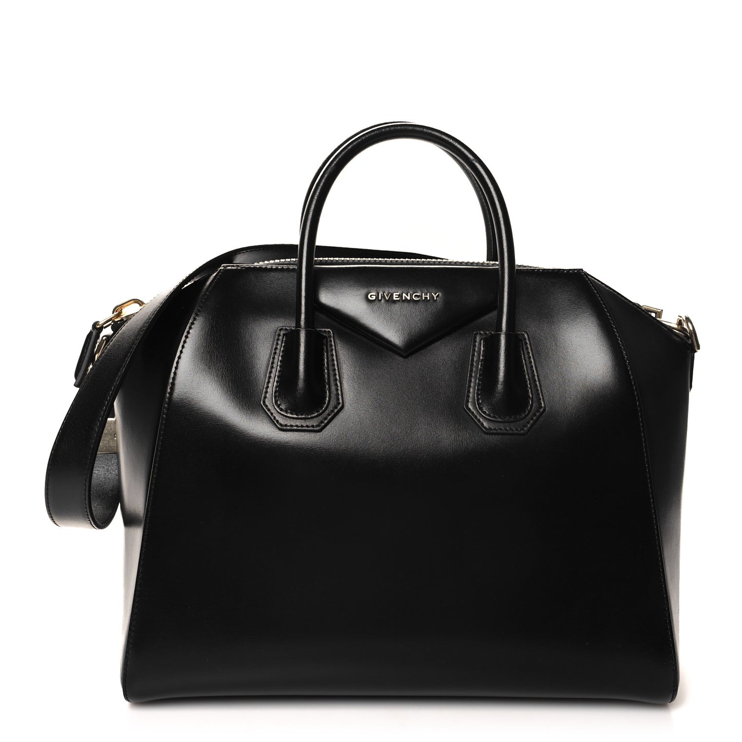 Shiny Lord Calfskin Medium Antigona Black