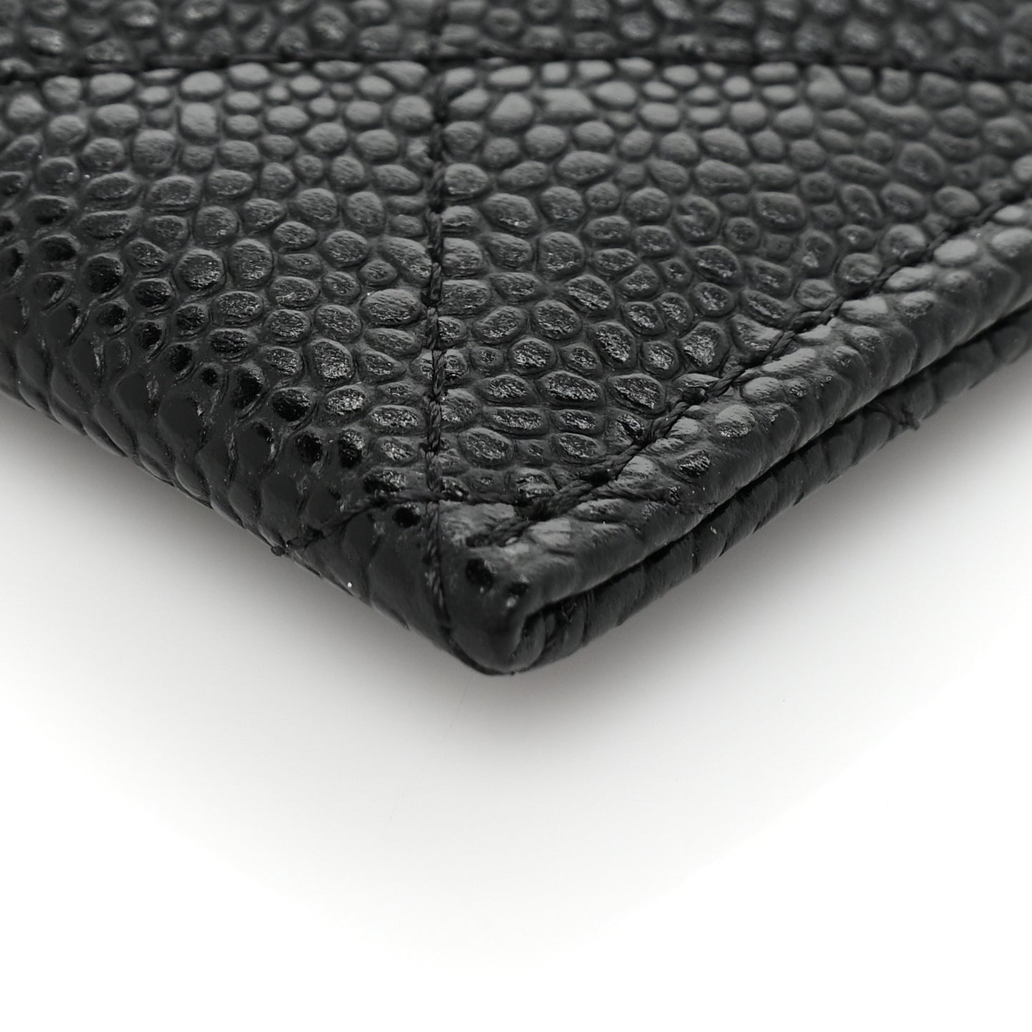Caviar Quilted Card Holder Black