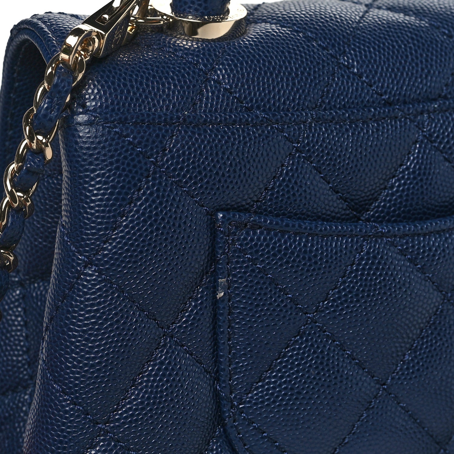 Chanel Caviar Quilted Extra Mini Coco Handle Flap Navy 11 of 11
