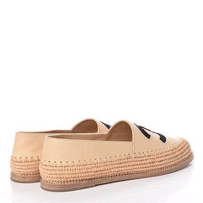Chanel Lambskin Grosgrain CC Espadrilles 40 Ivory Black 4 of 14
